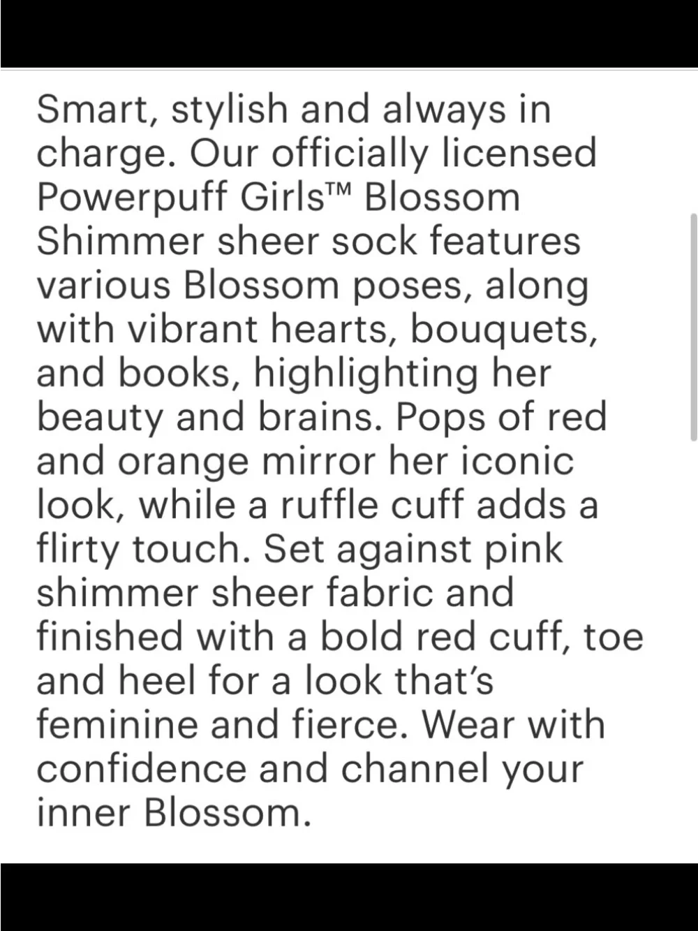 The Power Puff Girls,Blossom Sheer Crew Sock. Price firm.